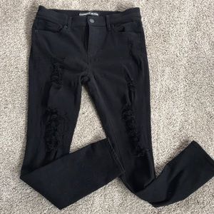 Black ripped jeans